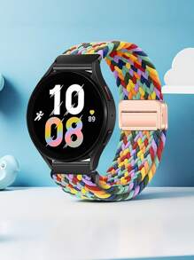 1pc 18mm 20mm 22mm Quick Release Nylon Braied Magnetic Strap Compatible With Samsung Galaxy Watch 7 6 5 4 3/Garmin Venu3 3S Vivoactive4 Active5 Vivomove Fenix8 47mm/Amazfit Bip6 Bip5 GTR4 GTS4 GTS4 Mini/Hua Wei Watch GT5 GT4 GT3 GT2 GT Watch4/Xiao Mi Watch S4 S3 Band