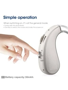 ersowha Hearing Aid Hanging Ear, Hearing Amplification, USB Charging Behind The Ear Is Suitable For The Elderly, Intelligent Noise Reduction Function, Invisible Hearing Amplifier With Volume Control ﻿