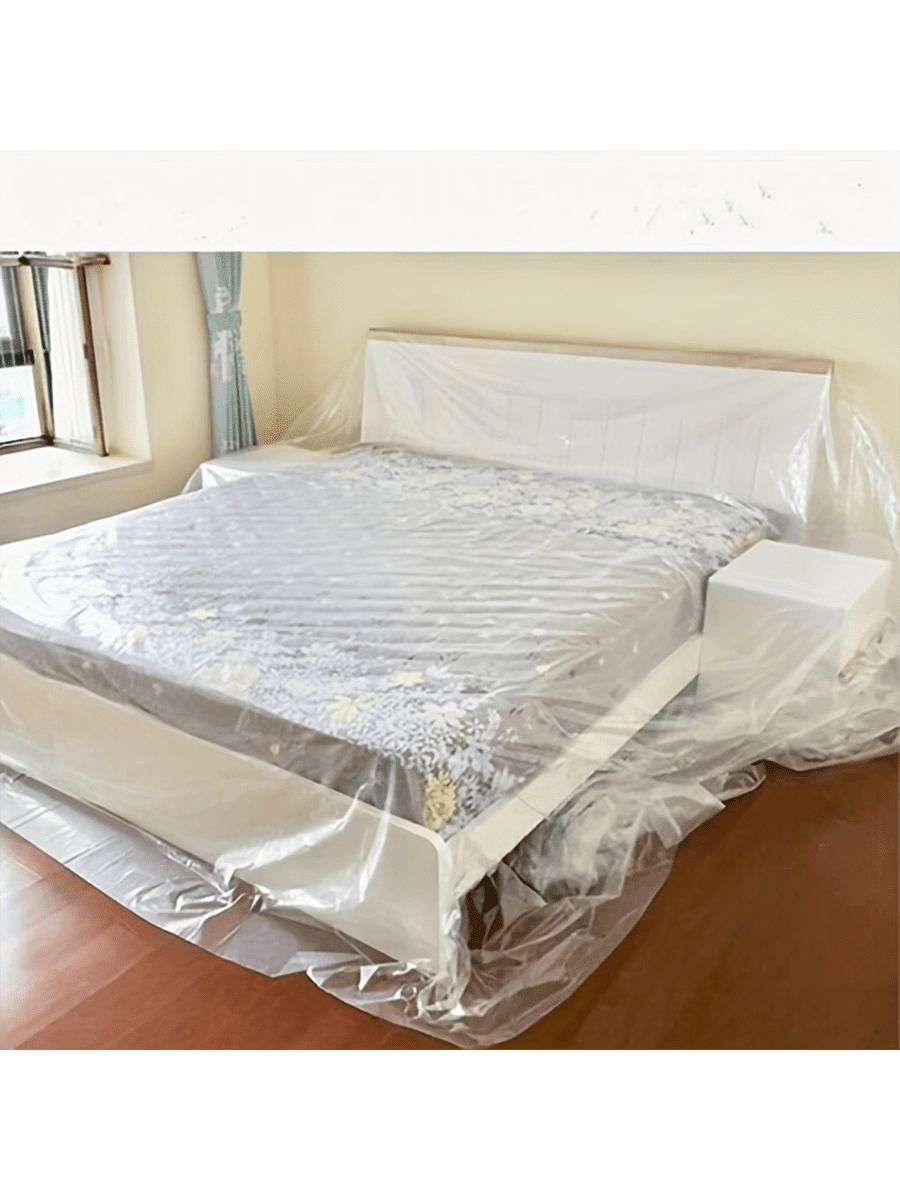 1 Pc, Waterproof Plastic Furniture Dust Cover - Protects Cars, Beds And Sofas - Dustproof And Durable - Furniture Protectors,Back To School, School Supplies, Office Supplies.