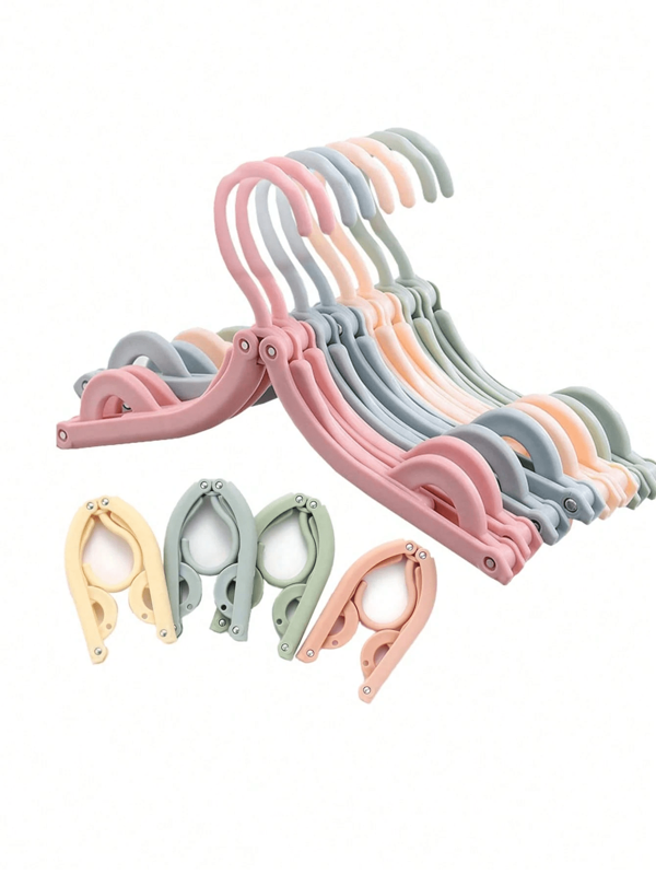 20pcs Travel Hangers, Portable Foldable Travel Hangers, Collapsible Garment Hangers, Non-Slip Design Drying Rack, Suitable For Retail Stores (Random Color Shipped)