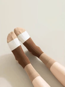 Sports Outdoor 5 Pairs Breathable Sports Striped Women's Street Socks Versatile Mid Tube Striped Socks Spliced Sasual Socks