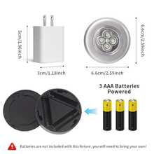 6颗银色照明推拉灯，3颗LED无线橱柜小夜灯，黄光/白光圆形推拉设计，壁灯适用于家居照明，走廊浴室，卧室厨房，橱柜楼梯，宿舍照明神器（不包电池）