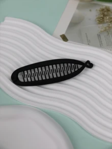 2个/1个简约哑光纯色鱼尾夹，优雅竖款香蕉夹，纯色休闲PP（聚丙烯）发夹，适合日常通勤，不伤发，发饰