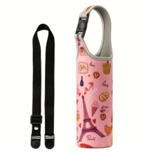 1-Set Portable Cartoon Water Bottle Carrier Bag With Strap - Colorful Patterned Insulated Cup Sleeve, Vacuum Tumbler Holder, Convenient Glass Cup Pouch For Hot & Cold Beverages, Summer & Winter Drinkware Accessories, Water Bottle Accessories - Perfect Gift For Relatives And Friends - Multicolor - View 17