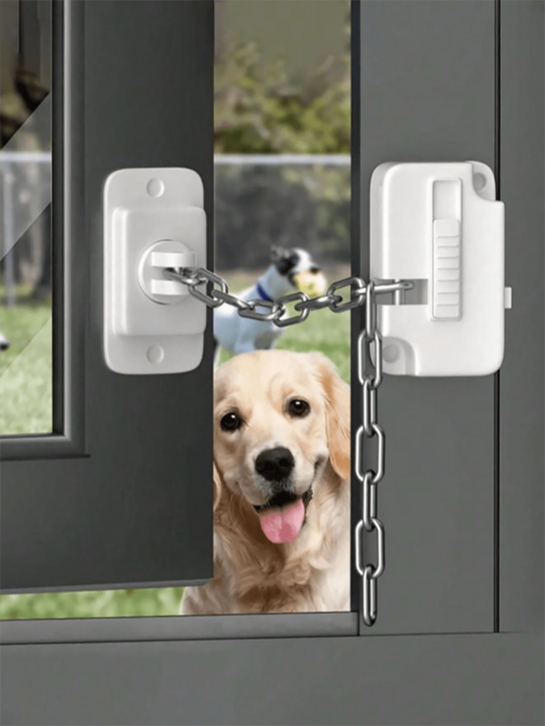 1pc Adjustable Window Limiter/Door Stopper, Prevents Pets Escape, Screw Or Stick Install, No Key Or Password Needed, Easy Open, Pet Furniture Protection Lock, Child Guard Lock