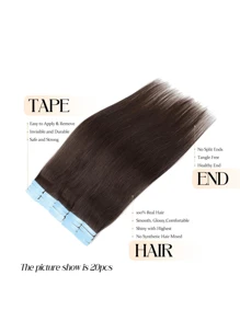 Tape In Hair Extensions Human Hair 20pcs/Pack/30g Remy Straight Invisible Tape Adhesive Hair Extensions Suitable For All People 10-24 Inches - S2 - View 4