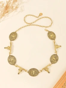 可调节复古西部金属牛仔配饰，适合夏季、秋季、万圣节 - 銀色 - 查看 4