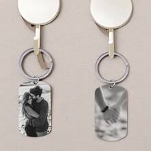 Customized Photo/Text Engraved Key Chain, Personalized Dog Tag Style Key Holder, Suitable For Men, Boyfriend, Father, Halloween, Christmas, Holiday Gifts, Pet Dog Accessory Key Chain - Multicolor - View 9