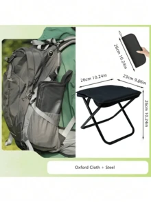 Outdoor Folding Chair, Portable Stool Suitable For Camping, Travel, Vacation And Fishing, With Adjustable Zipper Small Stool