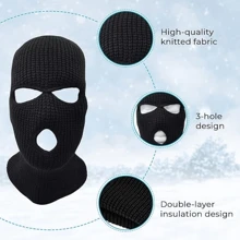 Pasamontañas para esquí que cubre toda la cara, Pasamontañas exterior de punto para el invierno, cuello para deportes, ciclismo y Halloween