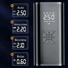 Inflador de neumáticos portátil,Accesorios para auto, compresor de aire portátil inalámbrico recargable color negro para auto,BOMBA DE AIRE PARA AUTOMOVIL INALAMBRICA , DISPLAY DIGITAL,Adecuado para neumáticos de coche, moto, bicicleta, baloncesto, fútbol, pequeños juguetes hinchables, etc., y también se puede utilizar como manómetro de neumáticos,6000mAh,Se puede cargar para teléfonos móviles y tiene función de linterna,CQ-03 - Inalámbrico - Ver 6