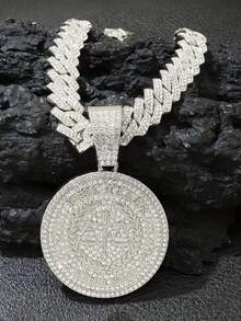 1pc Metallic Scale Pattern Pendant, Hip Hop Street Style Necklace Jewelry, Dance Accessories Gift - Libra Pendant Necklace - View 8