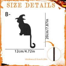 1/4 piezas Decoración de Halloween Murciélago negro, Gato, Araña Placa colgante para marco de puerta y pared, Ambientador