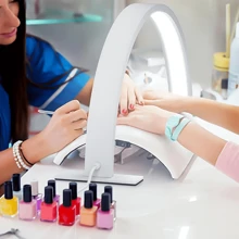1 pezzo Lampada da unghie a semi-luna da scrivania, Luce LED per unghie, Alimentata con USB e interruttore a pulsante, Lampada per manicure, estensione ciglie, tatuaggio sopracciglia e cura della pelle