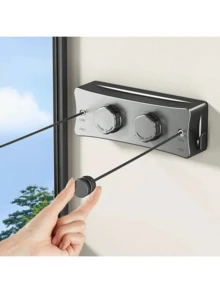 Ausziehbare Wäscheleine, Innen- & Außen-Trockenseil ohne Durchhängen, Schwerlast-Ausziehbare Wäscheleine, Wandmontiertes Edelstahl Material