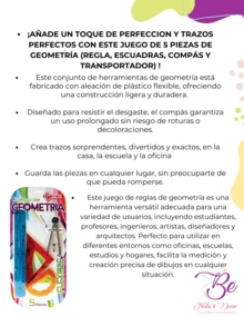 Juego de Geometría 5 piezas Escolar - Multicolor - Ver 2