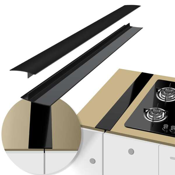1pc Stove Gap Cover, Silicone Gap Filling Between The Stove And The Countertop, Side Gap Protection Device For The Oven Edge, Kitchen Stove Debris Collection Strip Between The Stove And The Countertop