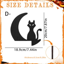 1/4 piezas Decoración de Halloween Murciélago negro, Gato, Araña Placa colgante para marco de puerta y pared, Ambientador