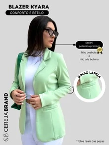 Women Coats - 薄荷綠 - 查看 3