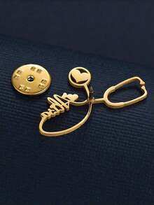 Custom Heart Stethoscope Name Brooch - Personalized Stainless Steel Lapel Pin Brooch For Men Women, Perfect For Business, Weddings, Bridesmaids, Birthdays, Teacher Appreciation & Graduation Gifts Fashion Jewelry For Doctor Nurse - Multicolor - View 6