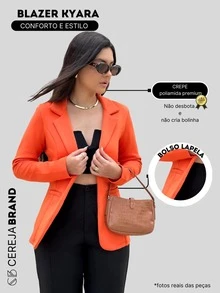 Women Coats - Orange - View 3