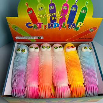 1pcdual-Color Corn Caterpillar Flashing Convex Eyes Squeeze Toy Made Of TPR Soft Rubber Material, Exquisite Birthday Gifts, Festive Gifts, Reward Gifts.