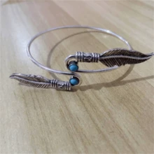 1 件复古仿绿松石镶嵌女士袖口手链，时尚珠宝礼物，适合婚礼、派对