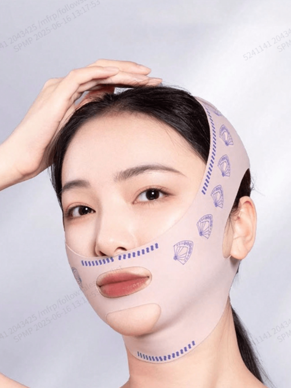 1pc Pink Reusable Face Mask, Breathable, Soft And Comfortable Women Chin Strap Skin Care Tools Face Mask Adjustable Chin Strap - Jaw Line Shaper And Exerciser, Breathable Face Slimming Strap Double Chin Reducer Reusable Women Surprise Gift