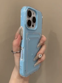 Funda de teléfono de color caramelo 2 en 1 con ranura para tarjeta, compatible con iPhone 17Pro, 17ProMax, 17 Air, 17, 16, 15, 14, 13, 12, 11 Pro Max, 16Plus, simple, a prueba de golpes, transparente y suave