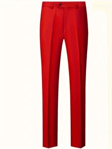 Caelus 三件套男士修身正装西装，高品质商务/社交/婚礼礼服套装，包含外套、裤子和马甲。 - 紅色 - 查看 7