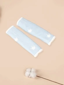 [Oeko-Tex] Heart Crown & Daisy Print Padded Cotton Baby Stroller Handle & Shoulder Cover, Loose Fit - Multicolor - View 19