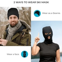 Pasamontañas para esquí que cubre toda la cara, Pasamontañas exterior de punto para el invierno, cuello para deportes, ciclismo y Halloween