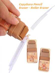 1pc/3pcs/5pcs Funny Capybara Shape Pencil Eraser - Roller Eraser, Easy To Use, Luxurious For Office, Party Such As Random Items, School Supplies, Eraser, Office Supplies>, Pencils, Back To School Supplies, Capybara, Back To School Season, Back To School Easter, Easter Gifts, Christmas, Halloween Essential Teacher Stationery, Boy Gifts, Girl Gifts, Fit For Graduation Season, Eid Al-Adha, Independence Day, Back To School Season, Soft Label - Multicolor - View 1