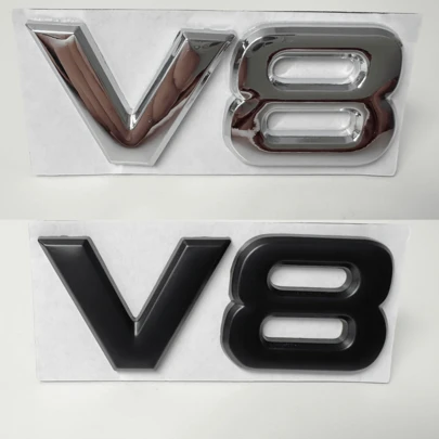 Einzigartiges Gold Auto Logo, individualisierter Buchstaben Auto Logo, dekorativ und praktisch Kofferraum Abzeichen - Kotflügel Logo - Seitenaufkleber, Auto Design mit 3D Gold V6 Motor Logo, kombiniert mit Gold Kofferraum Logo, Kotflügel Aufkleber, Karosserie Aufkleber und Auto Zubehör