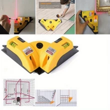 Livella laser quadrata, strumento per proiezione del piano laser a 90°, livella laser per linea orizzontale, livella laser di precisione con scala, attrezzo laser multifunzione in materiale poliestere, richiede 3 batterie AA (non incluse), per marcature accurate sul posto, adatta per lavori di costruzione, ristrutturazione, falegnameria, installazione fai-da-te domestico, installazione di apparecchiature elettromeccaniche, rilevazione e misurazione