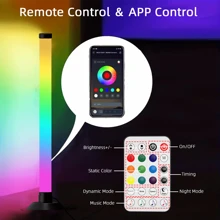 NBBUFF 2 Stücke LED Lichtleiste, RGB-IC LED Leuchten mit Fernbedienung und App-Steuerung, Desktop dekorative Stimmungsbeleuchtung, Musiksynchrone Stimmungsbeleuchtung, einstellbare Helligkeit, Farbe, Geschwindigkeit, USB betrieben für Schlafzimmer Nachttisch, E-Sport Zimmer, TV Hintergrundbeleuchtung, Tischlampe, Partybeleuchtung