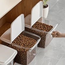 1 件大容量密封宠物食品储存容器，矩形翻盖，适合大型犬和猫，易于清洁，密封耐用，完美的厨房储存，宠物爱好者的梦想礼物 - 彩色 - 查看 4