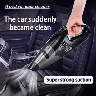12V Handheld Car Vacuum Cleaner, Strong Suction, Portable Mini Dust Collector, Suitable For Home, Pets And Car Interior - Wet & Dry Use, Includes Brush Nozzle And Accessories, Black, Ergonomic Design Durable Plastic Body