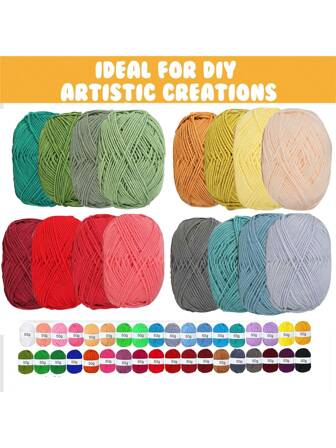 EDCUEBE7 4 件/包（200 克）钩针纱线，50 克 X 4 混合颜色钩针纱线，钩针动物套件纱线，柔软多色纱线套装，初学者/专业人士，节日礼物