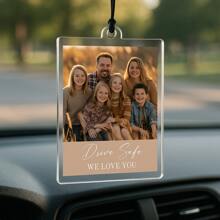 1PC Custom Car Photo Pendant - Can Upload Photos Of Couples/Family/Friends, Including The Words "Drive I Love You", Creating A Warm Atmosphere. Suitable As A Couple's Souvenir, Long-Distance Love Gift, Valentine's Day/Birthday/Christmas Exclusive Car Decoration.