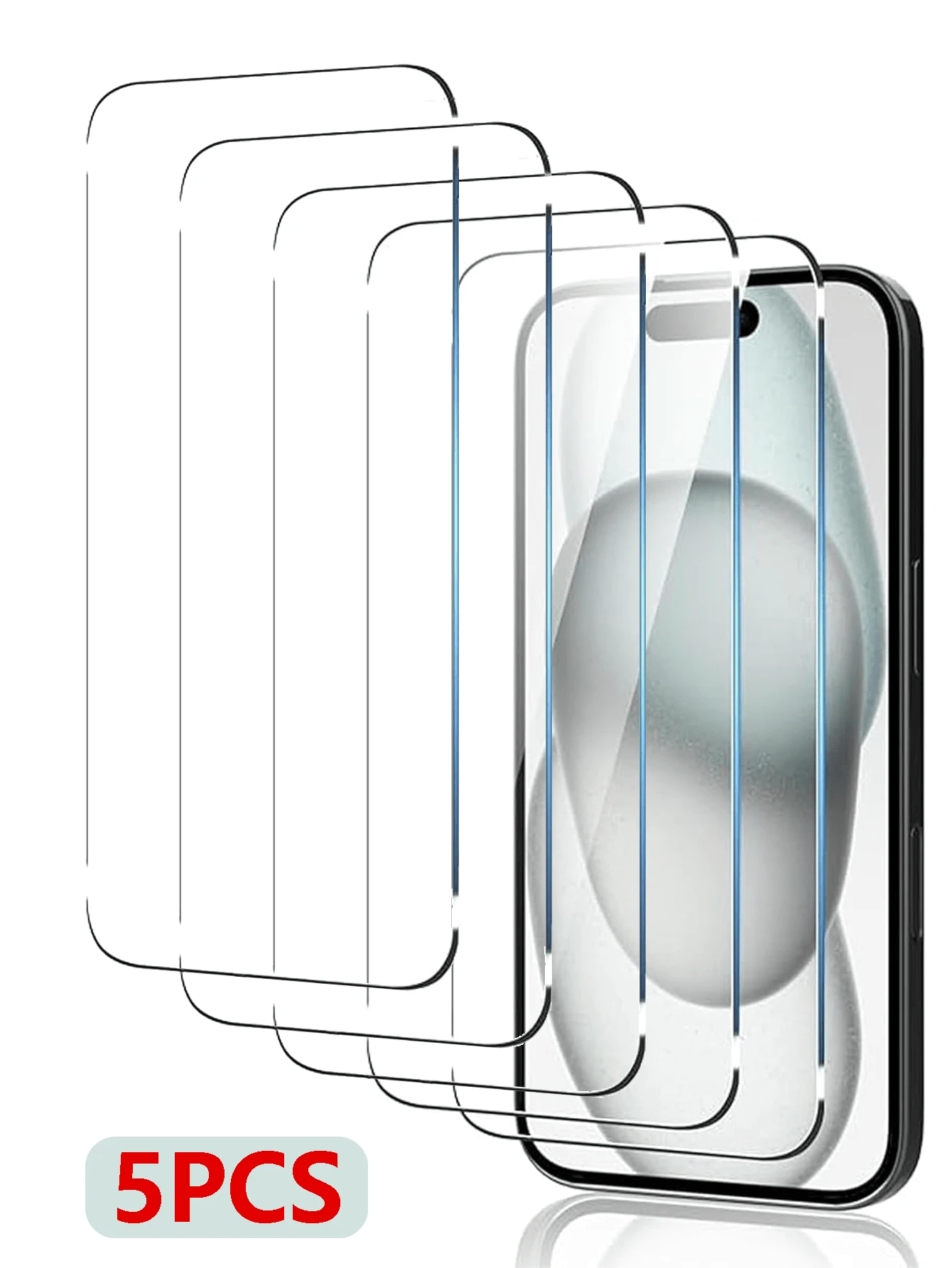 5pcs Tempered Glass Screen Protector, Compatible With IPhone 17, 16, 16 Plus, 16 Pro, 16 Pro Max, 15, 14, 13, 12, 11 Pro Max, X, XS, XR, Mini, 7, 8, 14 Plus, Also Compatible With 14, 15 Pro Max. Birthday Gift, Gift For Family And Friends, Mobile Phone Screen Protector, Mobile Phone Accessories. - Clear - View 1