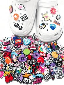 8/20/38件粉色系列DIY鞋饰，适用于钥匙链、凉鞋、沙滩包等，PVC材质，优质流行装饰配件，圣诞节、生日、派对的绝佳礼物 - 彩色 - 查看 3