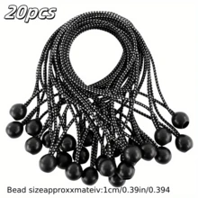 10/20 件套弹力绳球套装，防护乳胶固定绳，多用途弹力绳套装带球，易于组装，适用于防水面料、帐篷、货物和户外使用