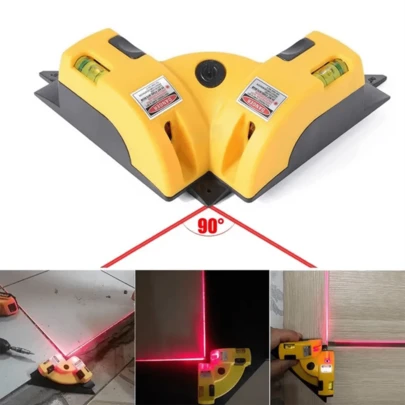 Laser Square Level, Laser 90° Projection Plane Instrument, Laser Horizontal Level Line, Precision Laser Level With Scale, Multipurpose Laser Level Tool, Made Of Polyester Material, Requires 3 AA Batteries (Not Included), For Accurate On-Site Marking, Suitable For Construction Renovation, Woodworking Installation, Home DIY, Electromechanical Equipment Installation, Surveying And Measurement