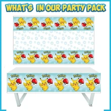 pokemon 1 Pezzo Tovaglia Pokemon, Decorazioni per Feste di Compleanno, Decorazioni per Feste a Tema Pikachu, Tovaglia Monouso, Tovaglia Giocattoli, Regali, Forniture per Feste (180 cm * 108 cm)