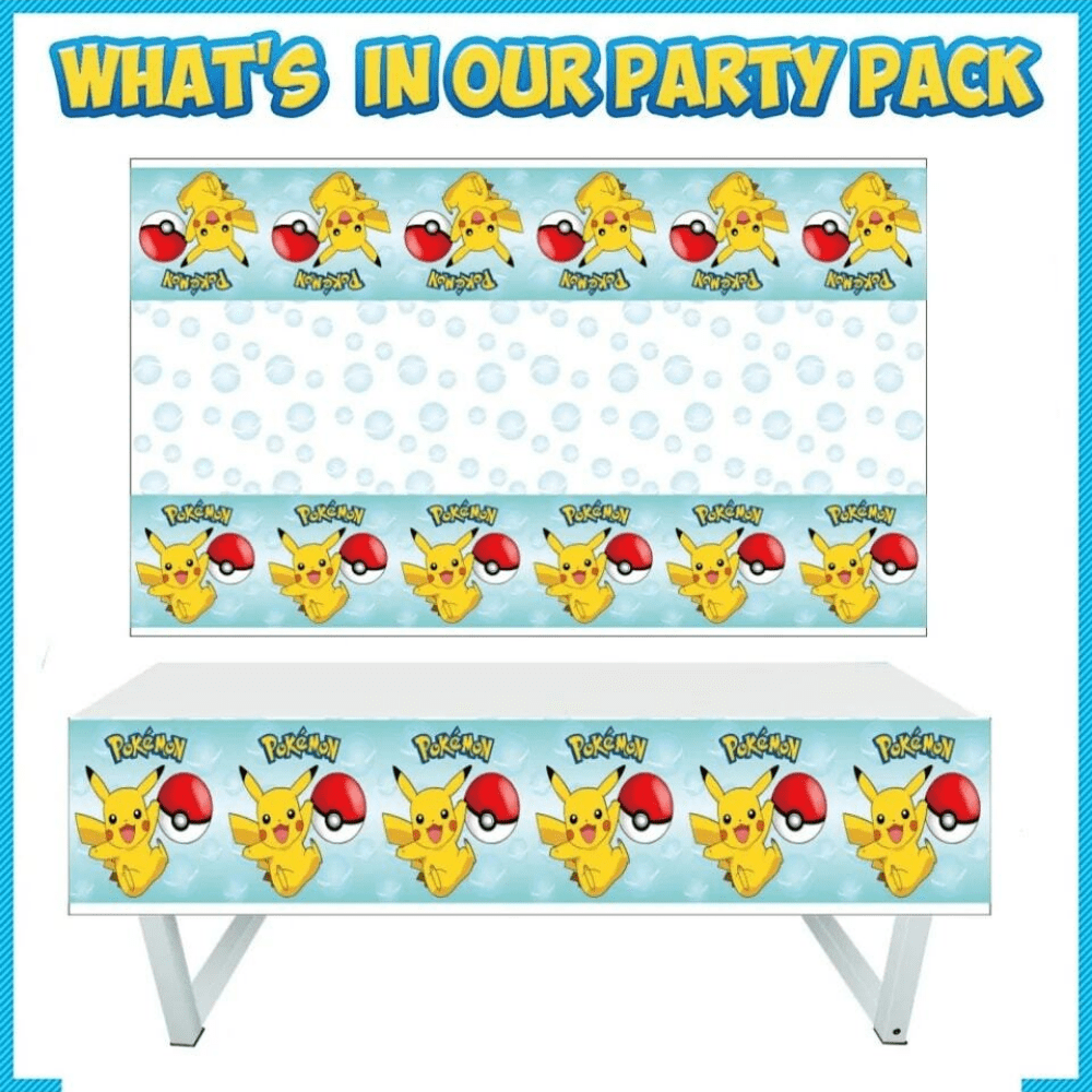 pokemon 1 Pezzo Tovaglia Pokemon, Decorazioni per Feste di Compleanno, Decorazioni per Feste a Tema Pikachu, Tovaglia Monouso, Tovaglia Giocattoli, Regali, Forniture per Feste (180 cm * 108 cm)