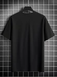 Summer Style  One Piece Anime Men's 220g T Shirt 1pcs  Casual Tee 100% Cotton Digital Printed T Shirt - 黑色 - 查看 3