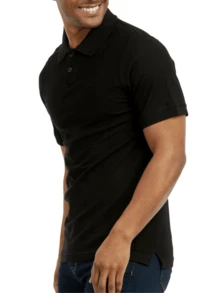 Men's Polo Shirt Cotton S-3XL Regular Big & Tall Half Button Front Short Sleeve Polo Shirt Plain Stylish Breathable Sports Workout Top, Classic Casual Top For Golf Outdoor Sports, Summer Outfits Menswear For Daily Streetwear - 黑色 - 查看 2