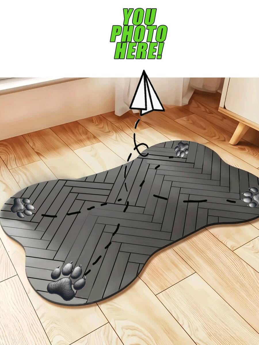 1 件定制速干防水宠物喂食垫 - 防滑吸水耐用涤纶狗/猫碗垫，易于清洁，适合凌乱的宠物主人，可爱的狗狗设计礼物，不锈钢喂食，有趣的图案，易于清洁的材质