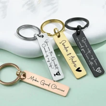 4pcs Customized Personalized Stainless Steel Keychain, Engraved Text Name Metal Keyring, Travel Bag Pendant, Unisex, Glossy Finish, Minimalist, Suitable As Gift For Men, Women, Friends, Family, Relatives, Children, Anniversary, Birthday, Wedding, Graduation, House Warming, Classmates
